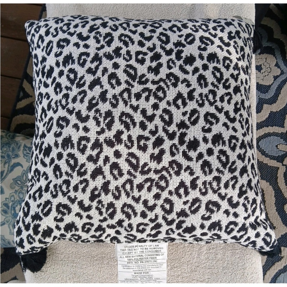 Opalhouse Black and White Leopard Print Accent Pillow